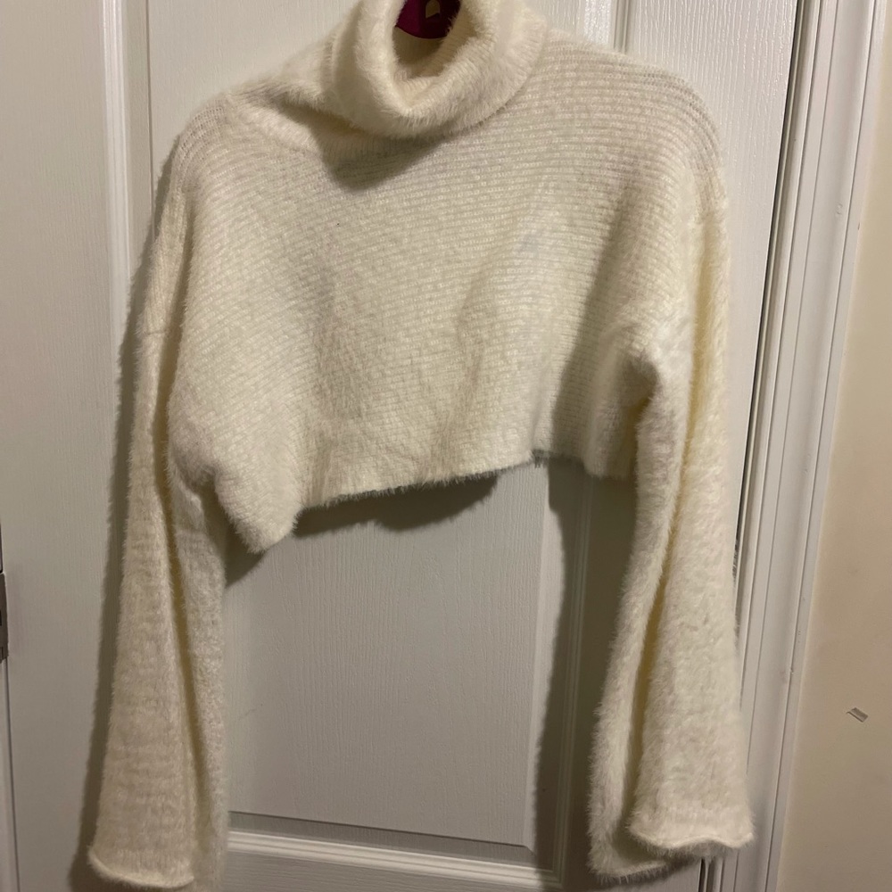 Fashion nova fuzzy crop top sweater